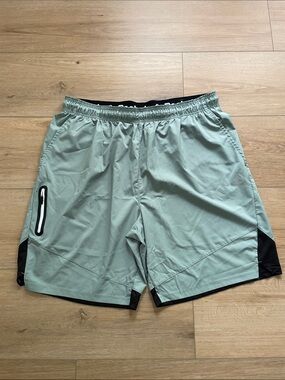 Reebok Men's Mint Green Athletic Shorts with Black Trim, 3XL